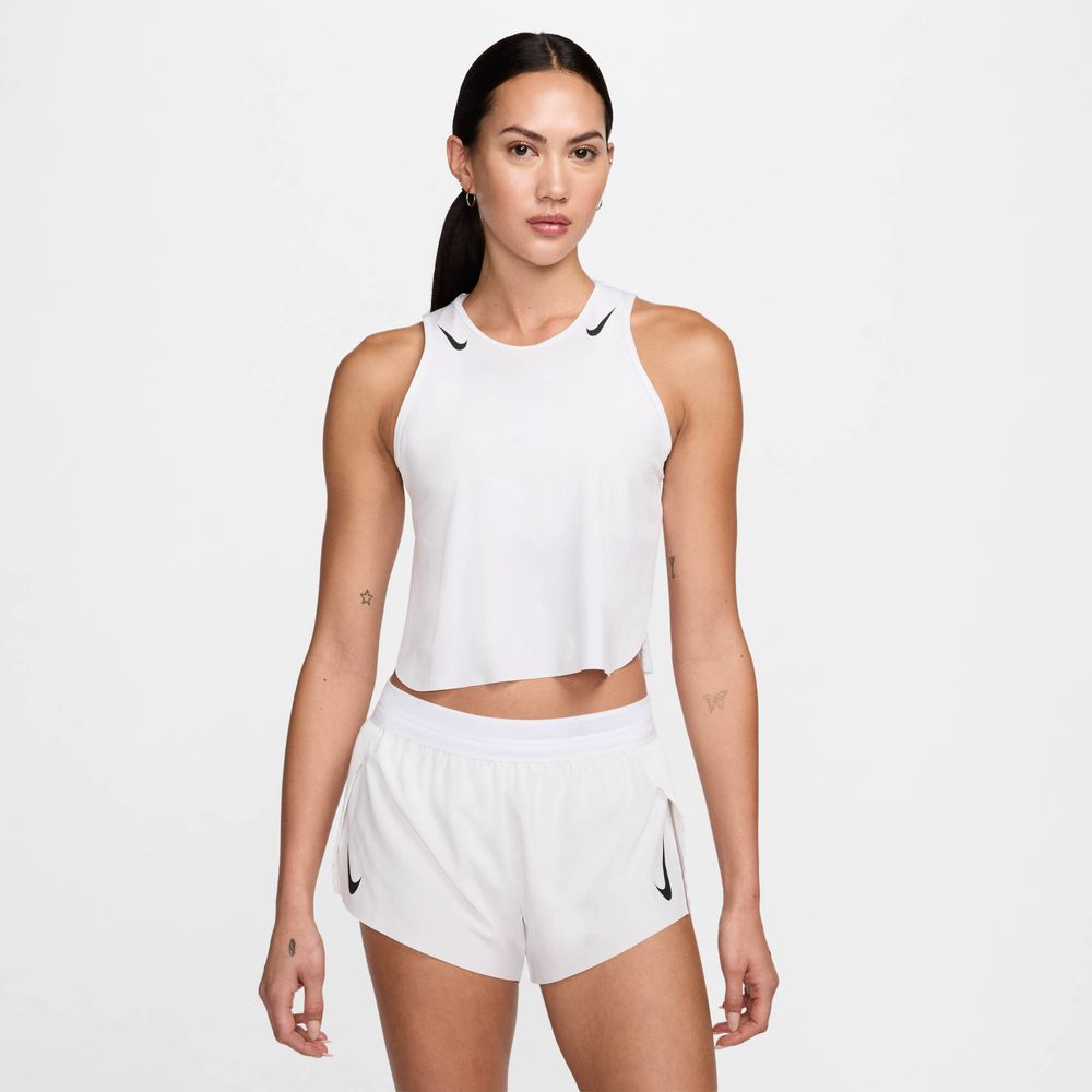 Nike AeroSwift Verkürztes Lauf-Tanktop mit Dri-FIT ADV-Technologie Damen - White / Black
