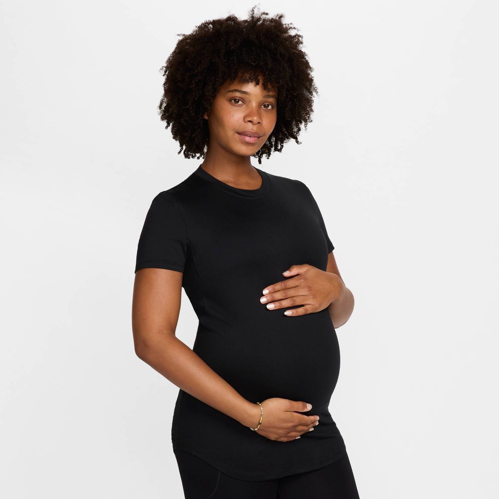 Nike (M) One Dri-FIT-Kurzarmshirt mit schmaler Passform für Damen (Schwangere und Mütter) - Schwarz