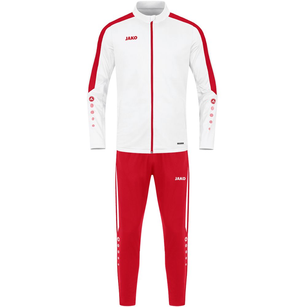 Jako Trainingsanzug Polyester Power - weiß/rot