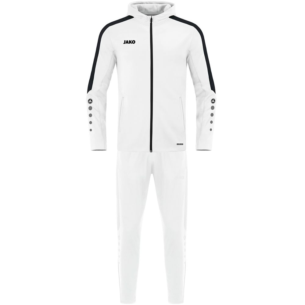 Jako Trainingsanzug Polyester Power mit Kapuze - weiß
