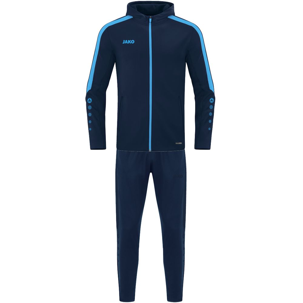 Jako Trainingsanzug Polyester Power mit Kapuze - marine/skyblue
