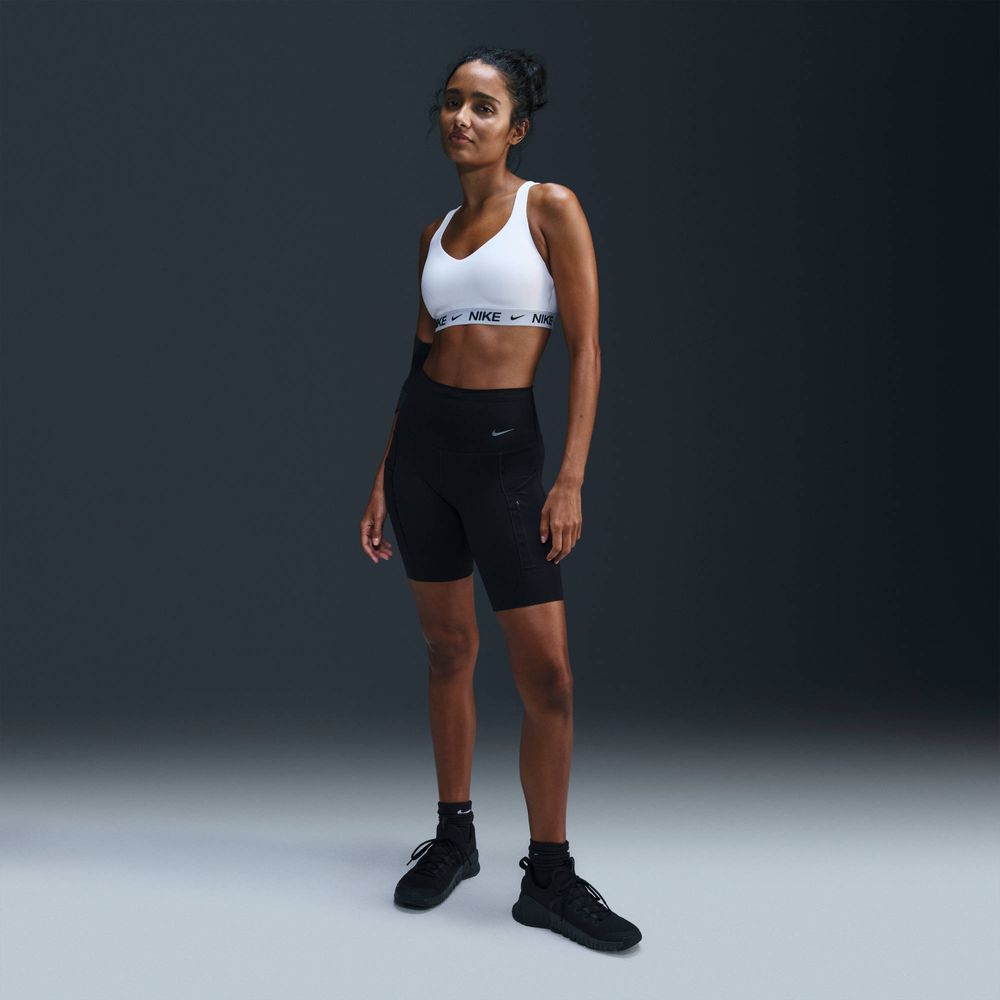 Nike W Nk Df Indy Hgh Spt Bra - white/stone mauve/black