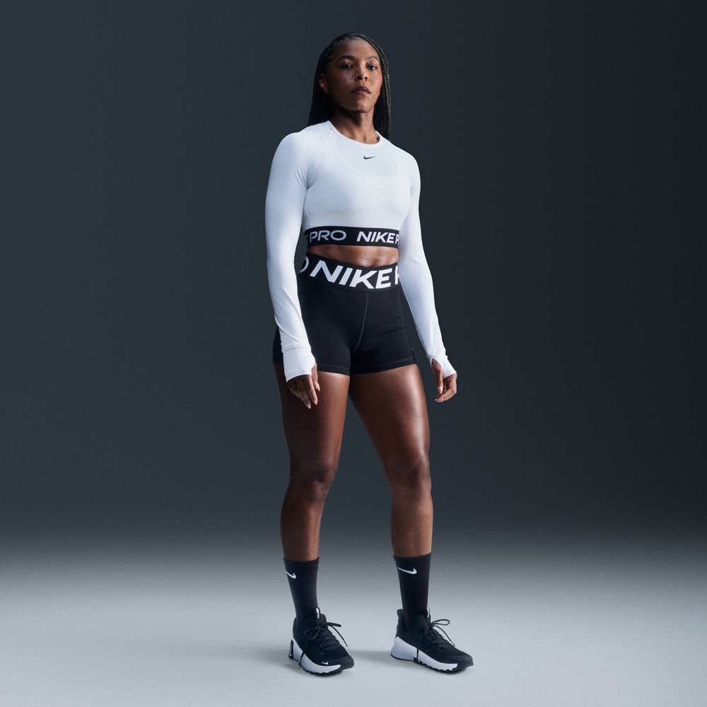 Nike Pro Sculpt Bike Shorts mit hohem Taillenbund (Damen, ca. 7,5 cm) - Black / White