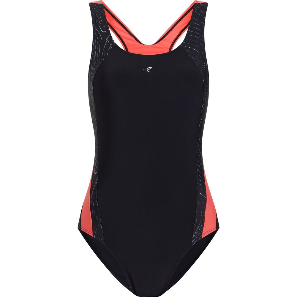 Energetics Da.-Schwimmanzug Nora W - black/red light/aop