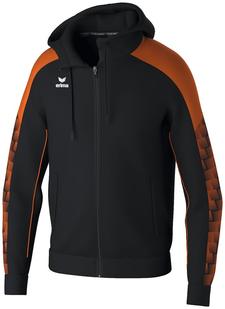 Erima Evo Star Training Jacket With Hood - black/orange