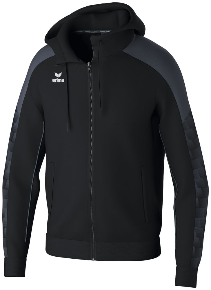 Erima Evo Star Training Jacket With Hood - black/slate grey