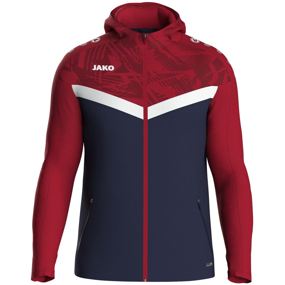 Jako Kapuzenjacke Iconic - marine/chili rot