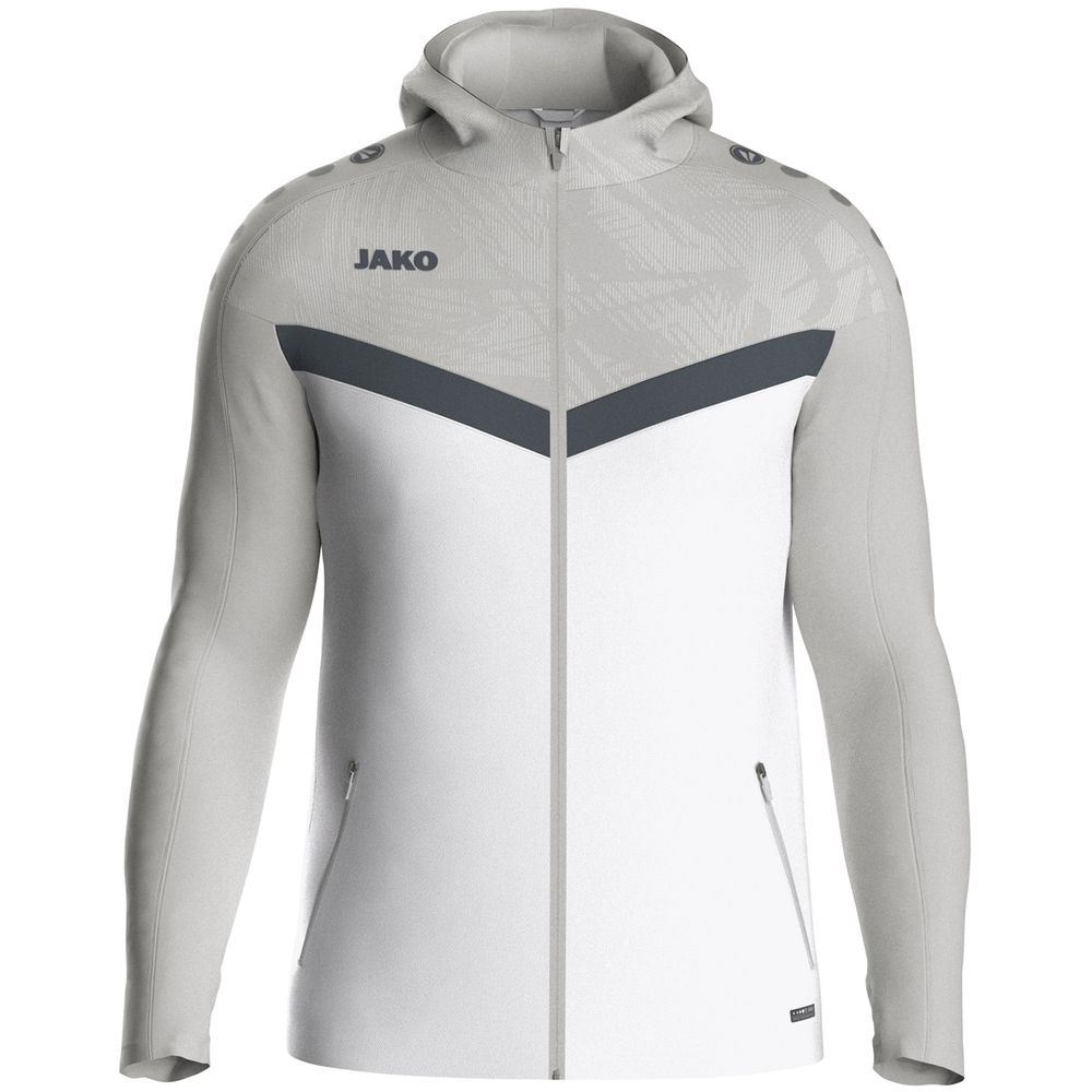 Jako Kapuzenjacke Iconic - weiß/soft grey/anthra light