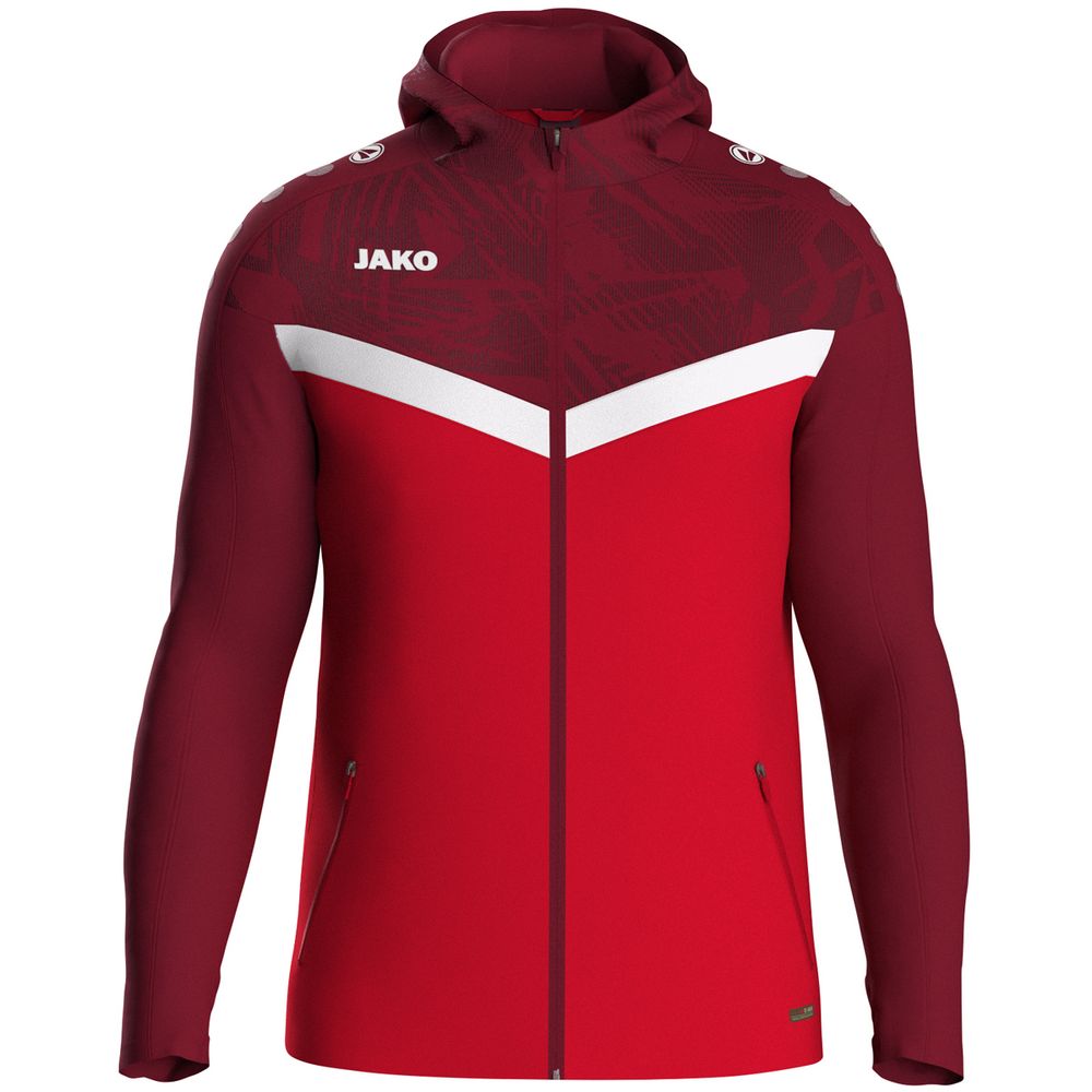 Jako Kapuzenjacke Iconic - rot/weinrot