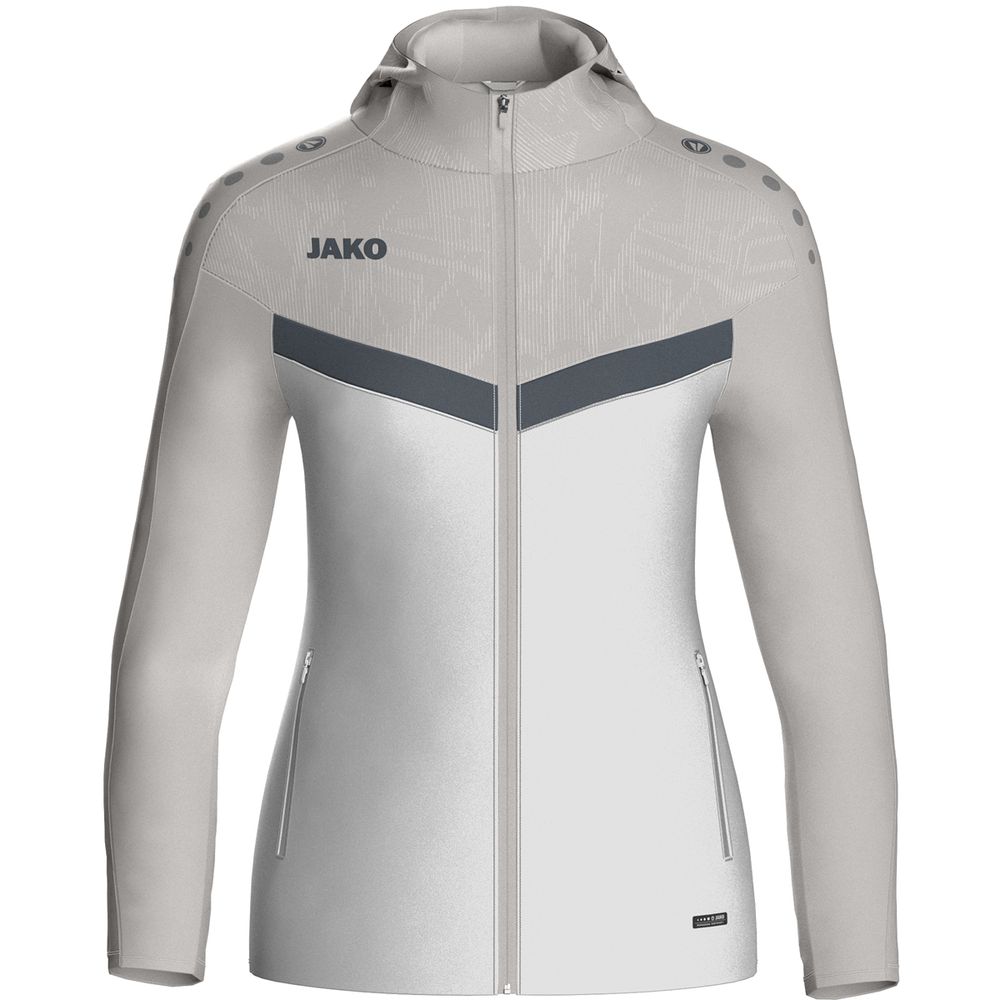 Jako Kapuzenjacke Iconic - weiß/soft grey/anthra light
