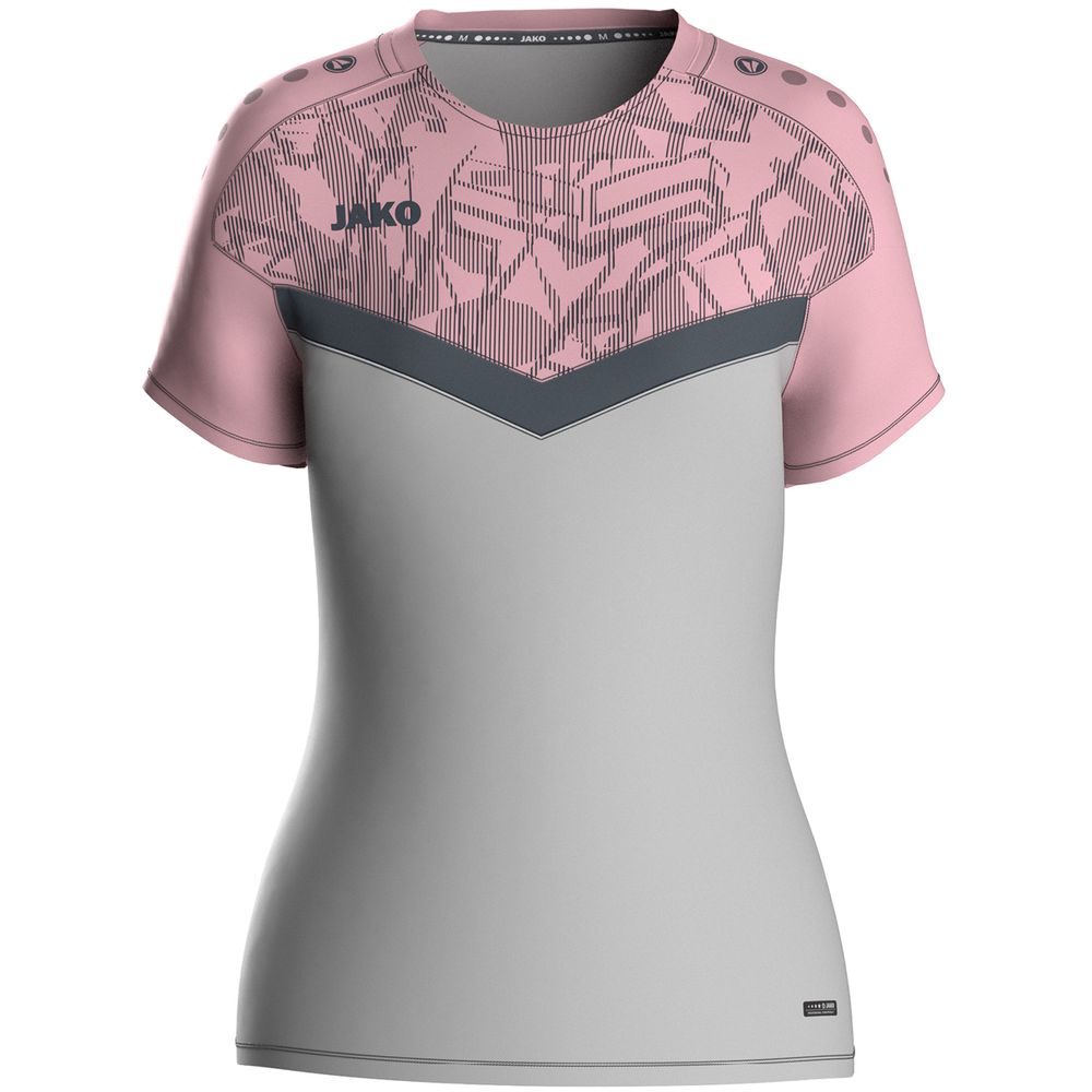 Jako T-Shirt Iconic - soft grey/dusky pink/anthra light