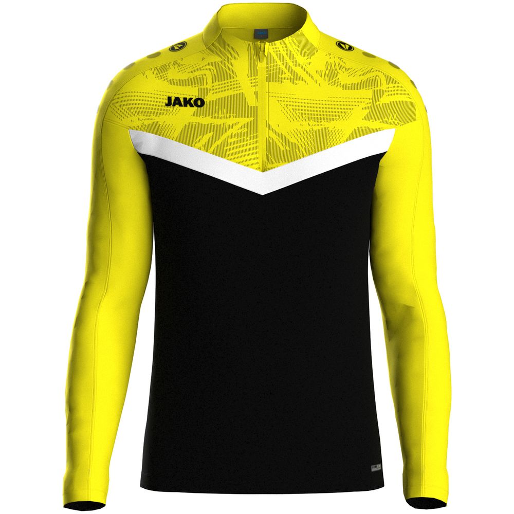 Jako Ziptop Iconic - schwarz/soft yellow