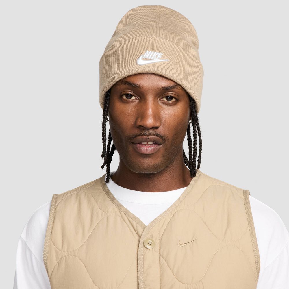 Nike U Nk Peak Beanie Tc Fut F24 L - khaki/white