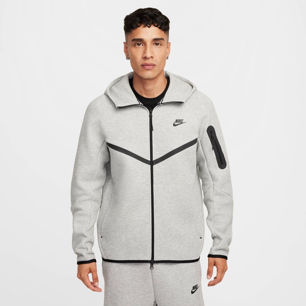 Nike Tech Windrunner-Jacke aus Fleece mit durchgehendem Reißverschluss Herren - Dk Grey Heather / Black