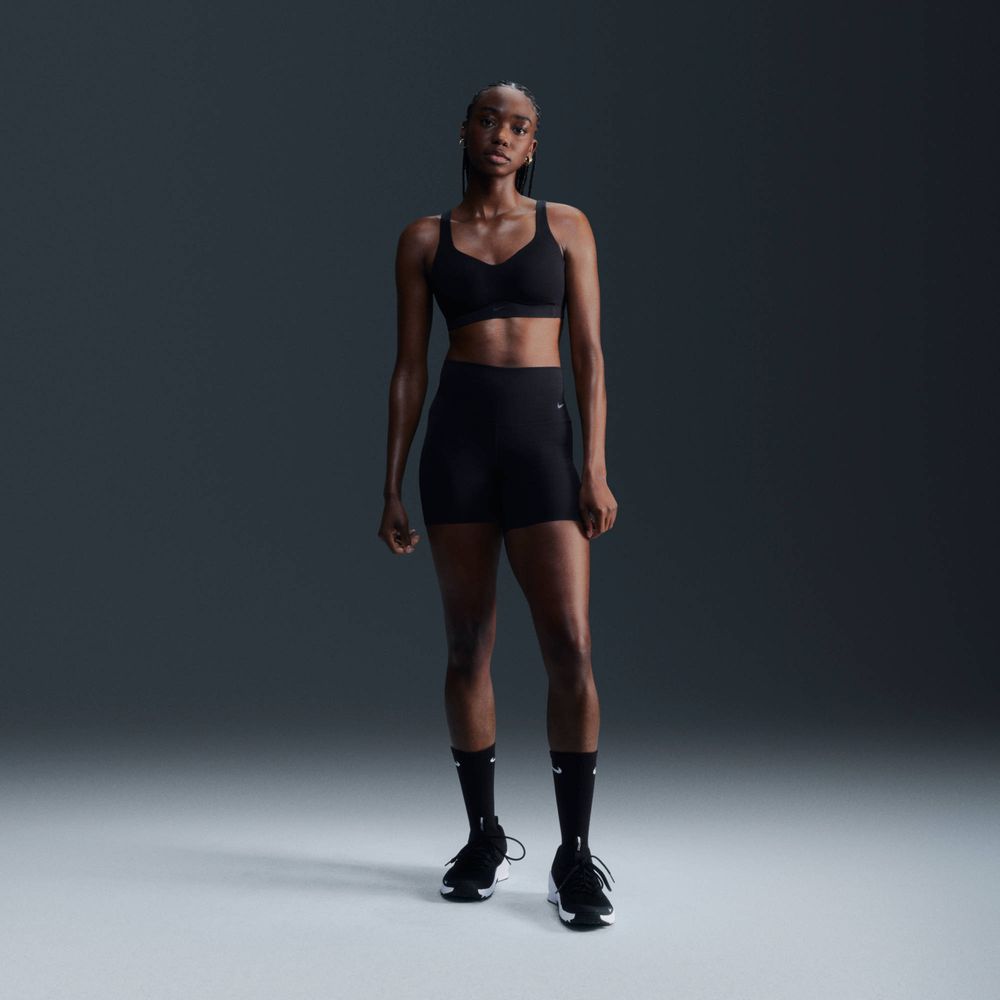 Nike Alate mit starkem Halt Gepolsterter Sport-BH mit verstellbaren Trägern Damen - Black / Cool Grey