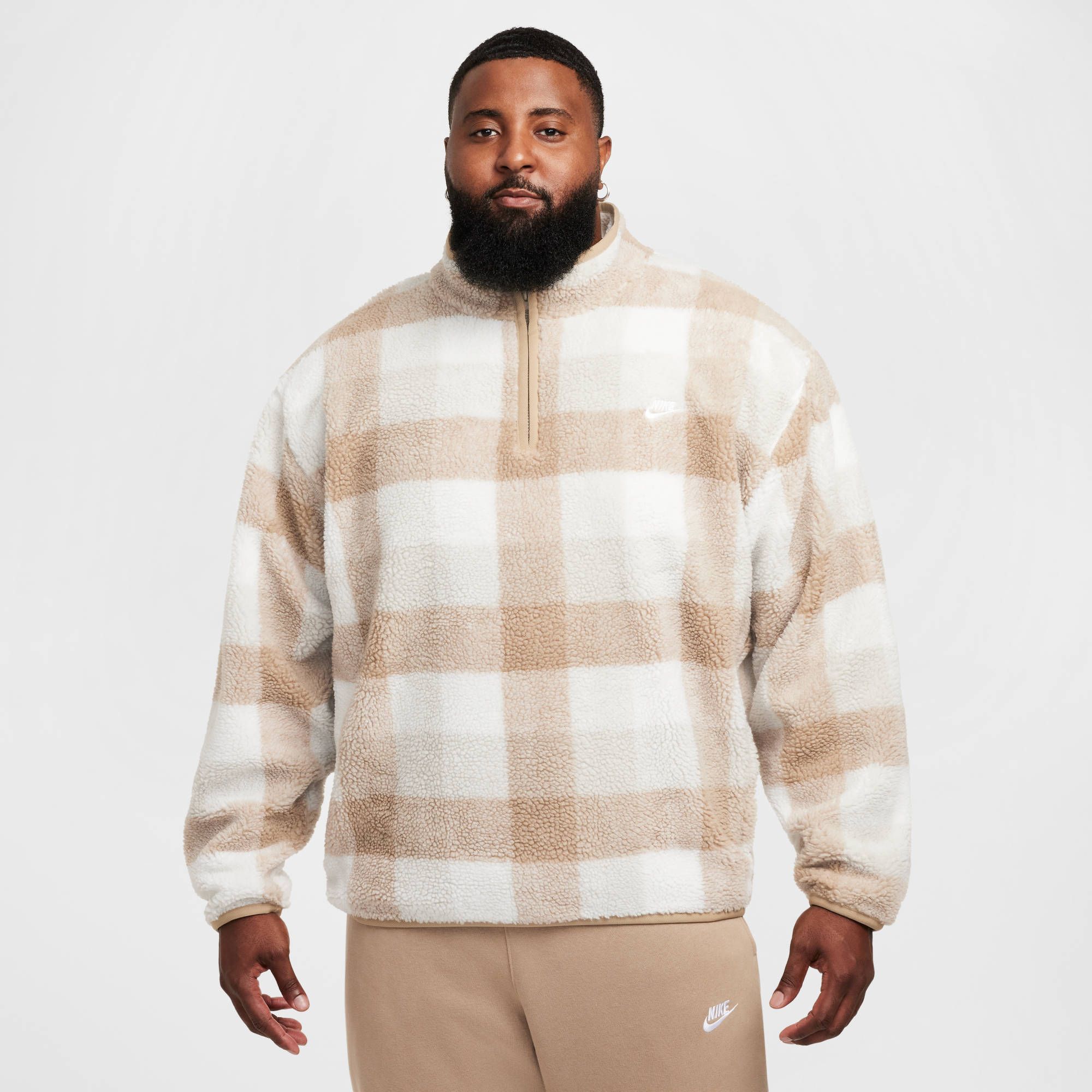 Nike M Nk Club Ssnl Wntrzd Aop Hz - khaki/sail/light bone
