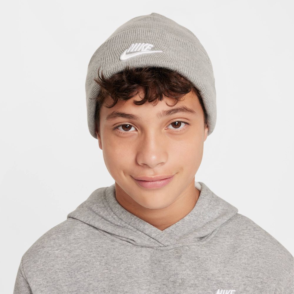 Nike K Nk Peak Beanie Tc Fut - dk grey heather/white