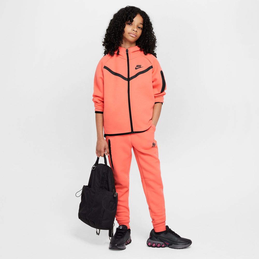 Nike G Nsw Tch Flc Hd Fz Ls - Pd - magic ember/black/black