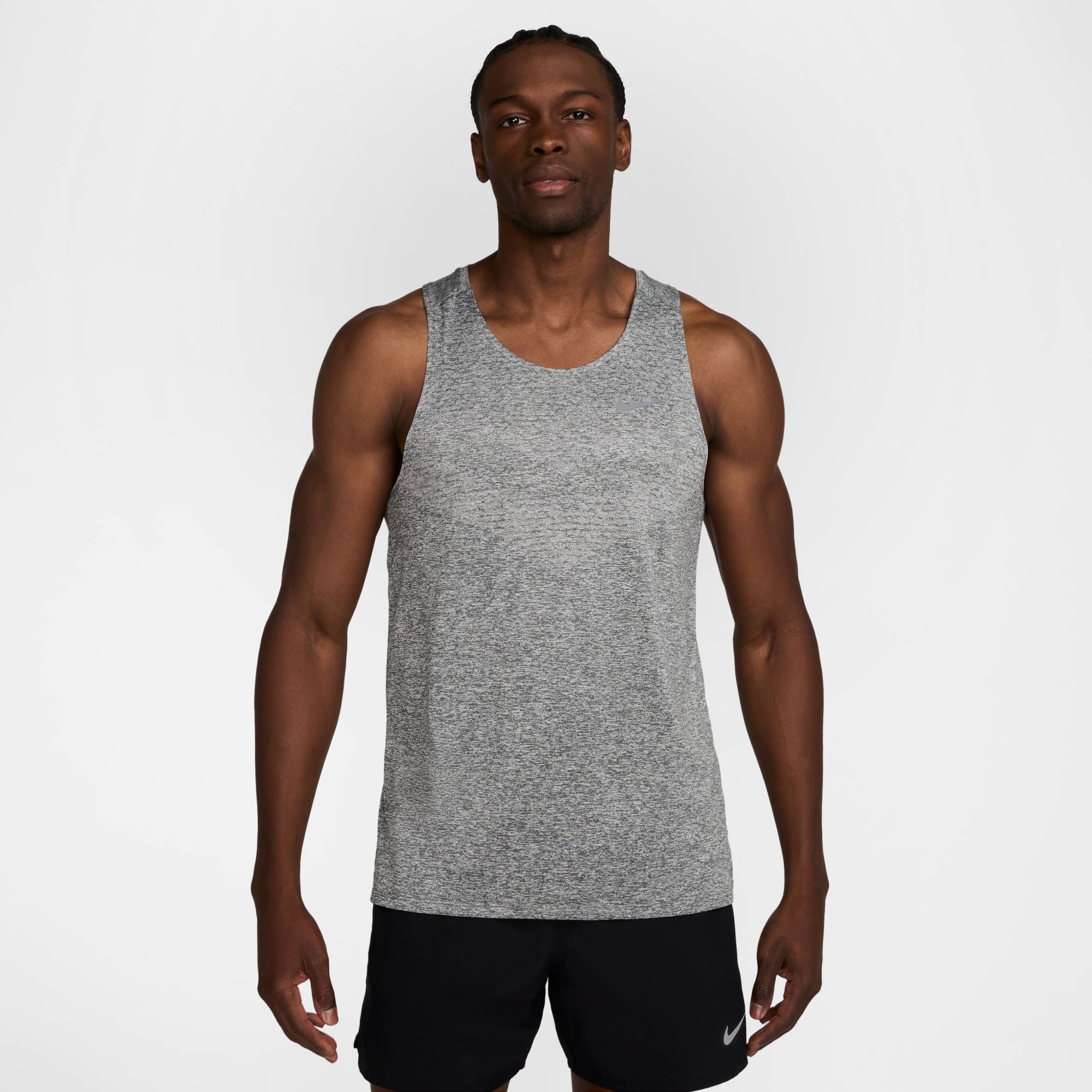 Nike M Nk Dfadv Stride Tank - smoke grey/htr/reflective silv