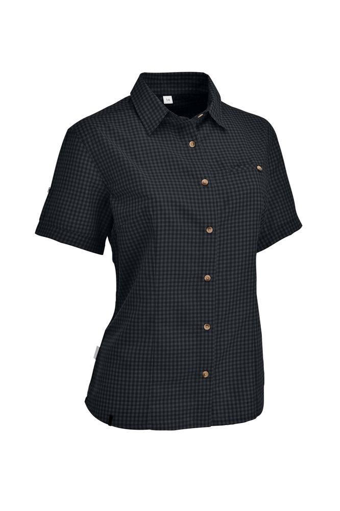 Maul Sandnes Xt - 1/2 Bluse Kariert - dark grey