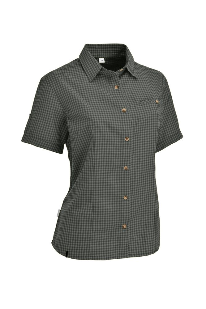 Maul Sandnes Xt - 1/2 Bluse Kariert - forest green