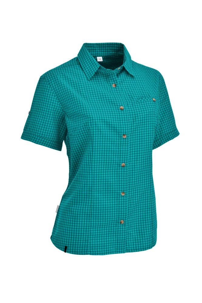 Maul Sandnes Xt - 1/2 Bluse Kariert - gruen