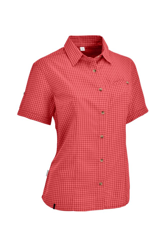 Maul Sandnes Xt - 1/2 Bluse Kariert - coral