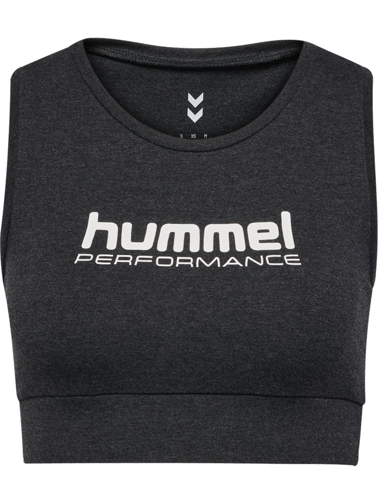 Hummel Hmlpulse logo light support bra - black melange