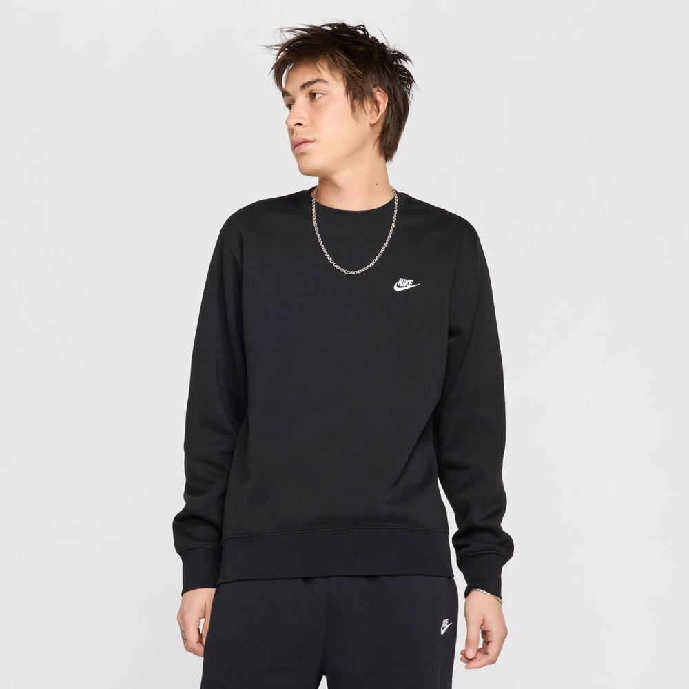 Nike Club Fleece-Rundhalsshirt für Herren - Black / White