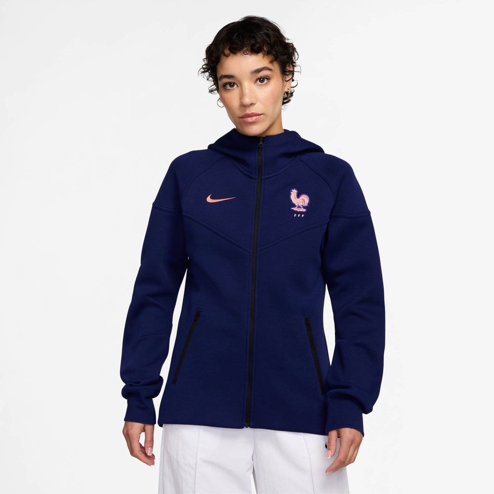 Nike Fff W Nsw Tch Flc Wr Fz Hdy - blue void/lt madder root