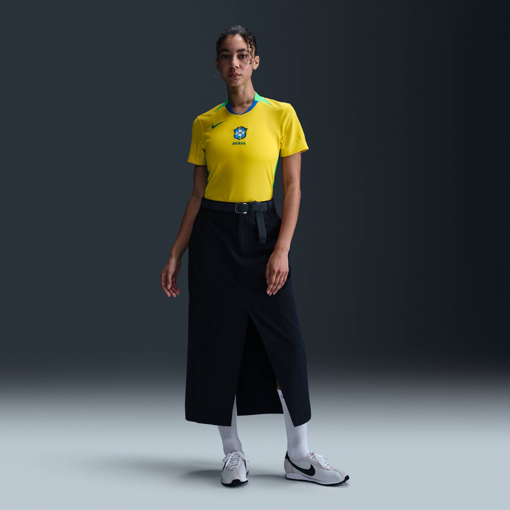 Nike Cbf W Nk Df Stad Jsy Ss Hm - lightening/green spark/green spark