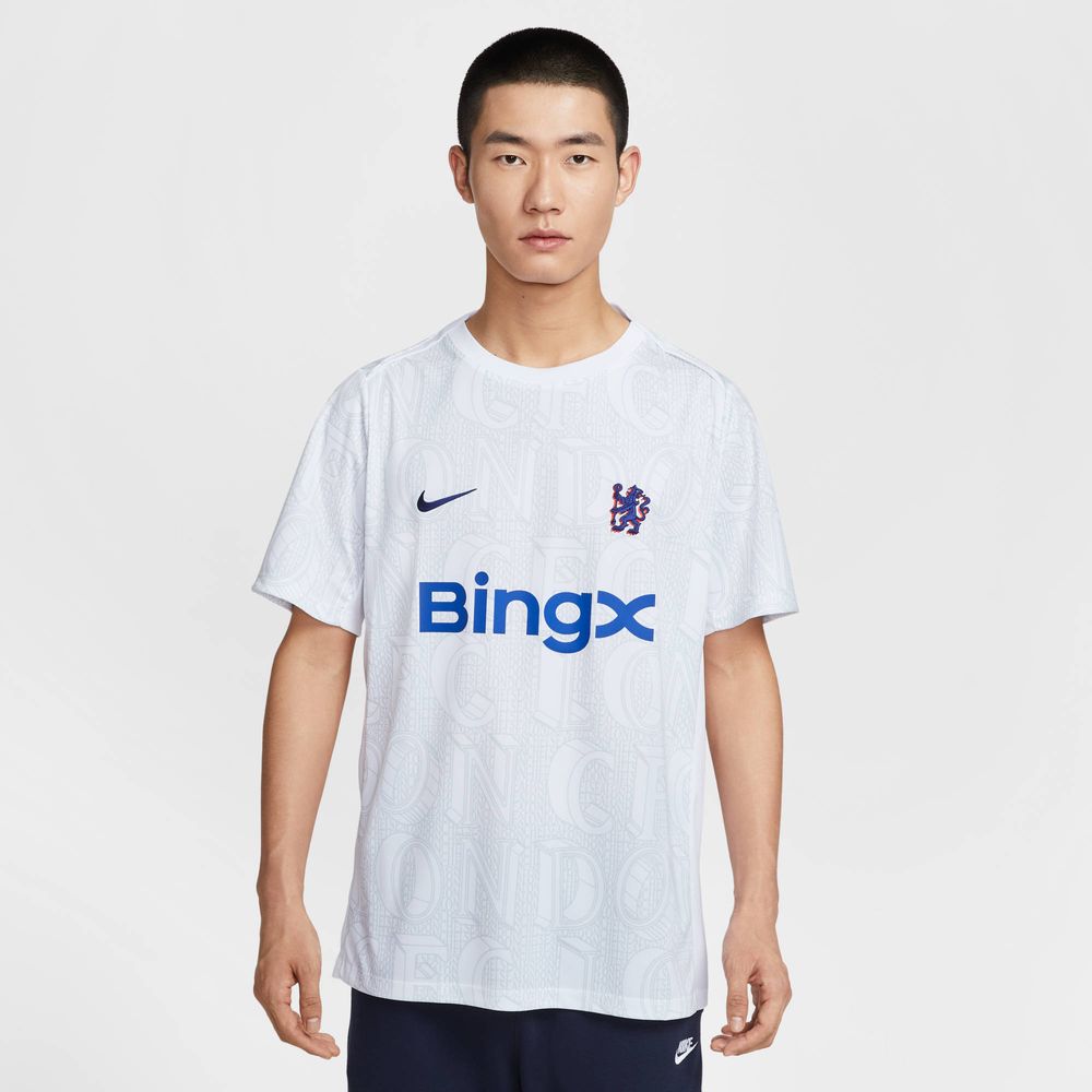 Nike Cfc Mnk Df Acdpr Ss Top K Pm - white/pure platinum/rush blue