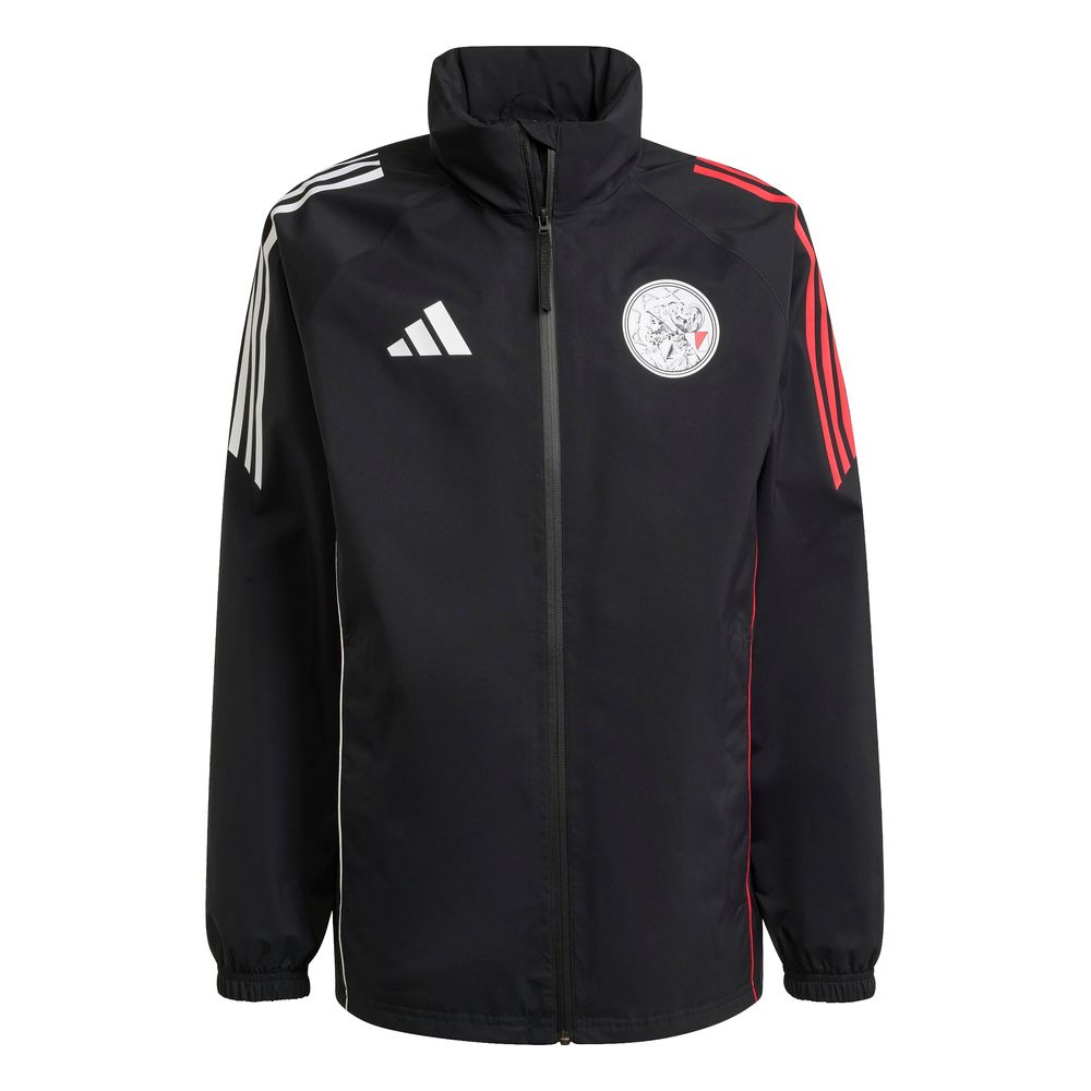 adidas Ajax Rain Jacke - black/white/bolred