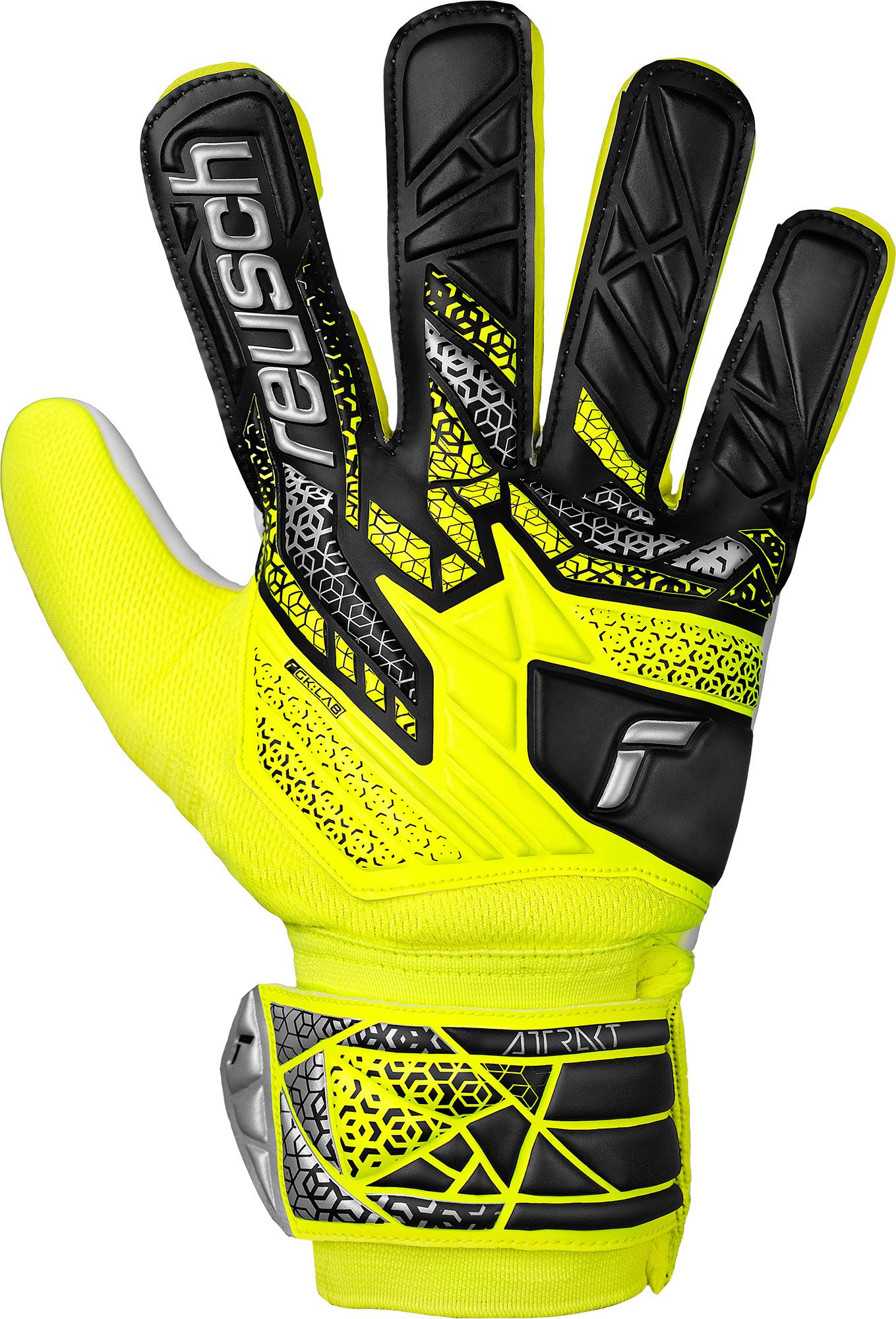 Reusch Attrakt Starter Solid Junior - safety yellow / silver