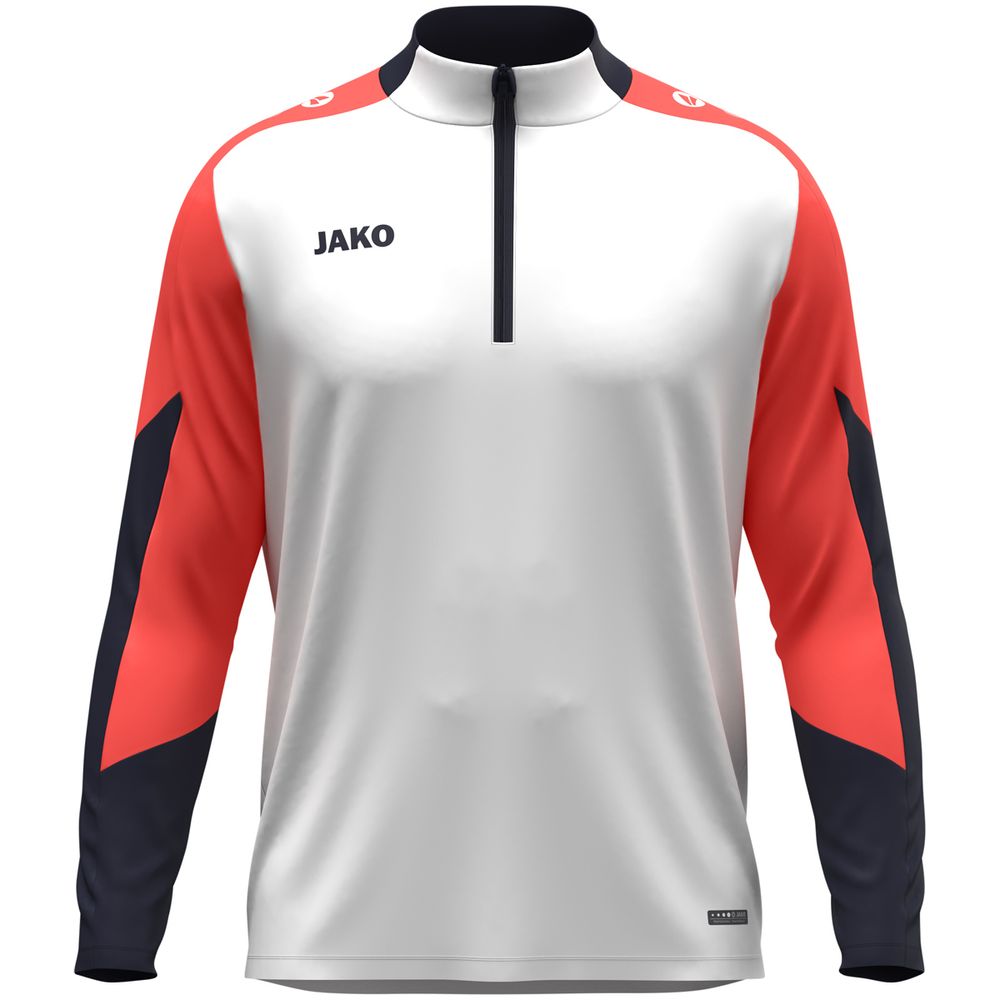 Jako Ziptop Dynamic - weiß/coral/marine