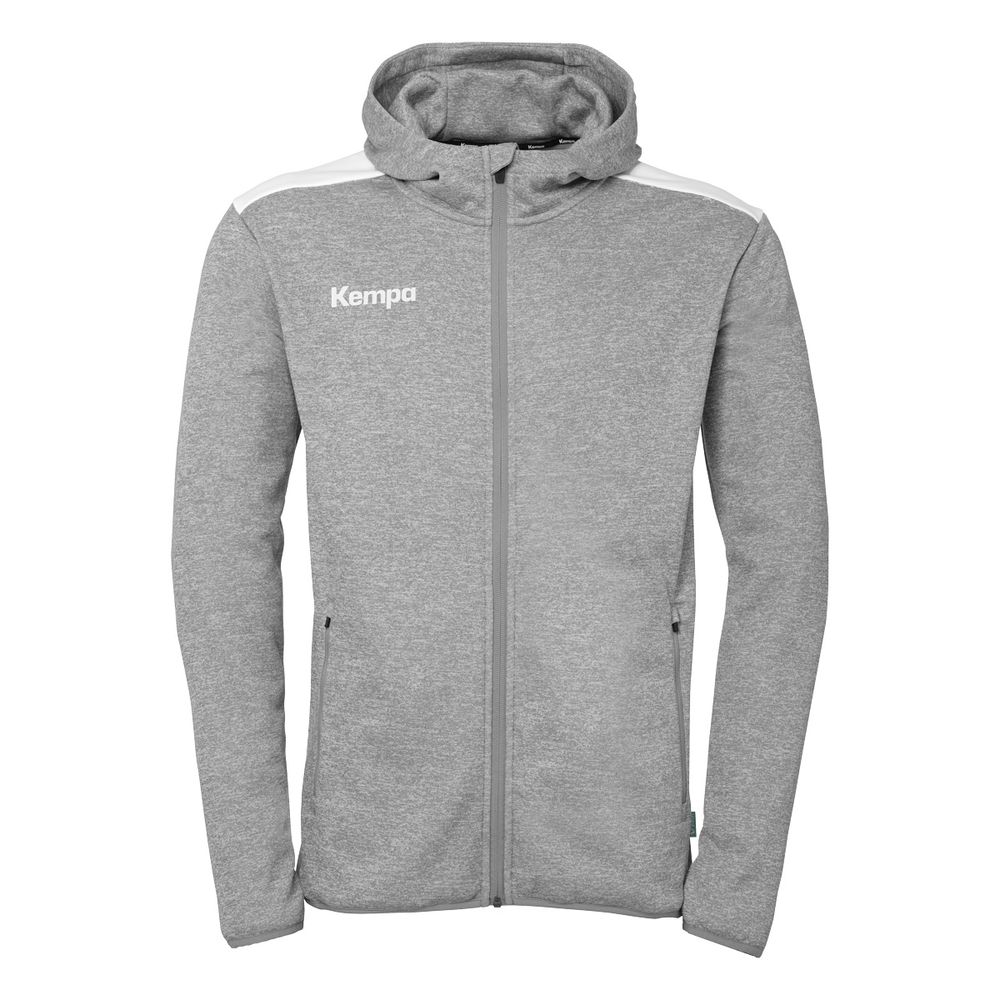 Kempa Emotion 27 Kapuzenjacke - dark grau melange/weiß