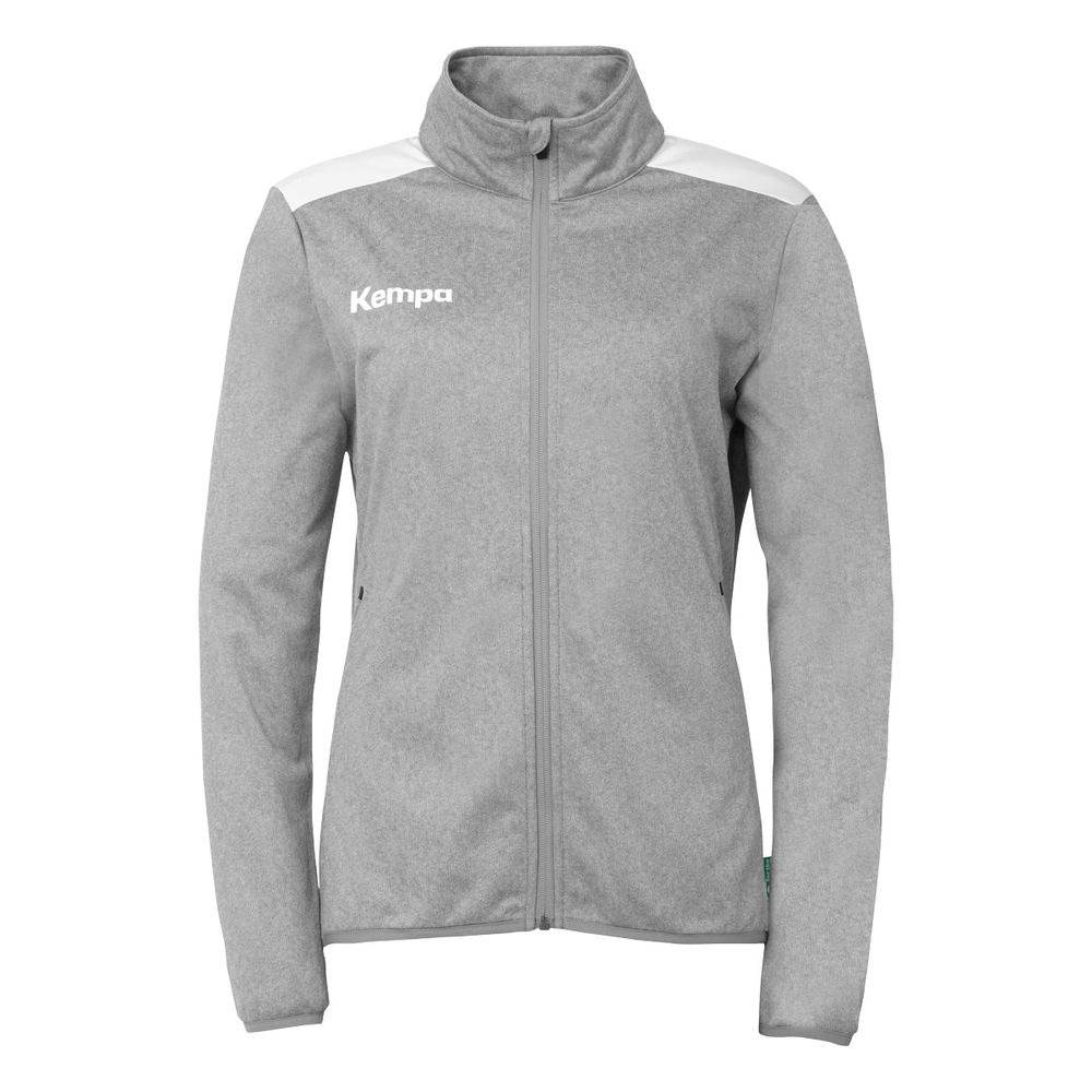 Kempa Emotion 27 Poly Jacke Damen - dark grau melange/weiß