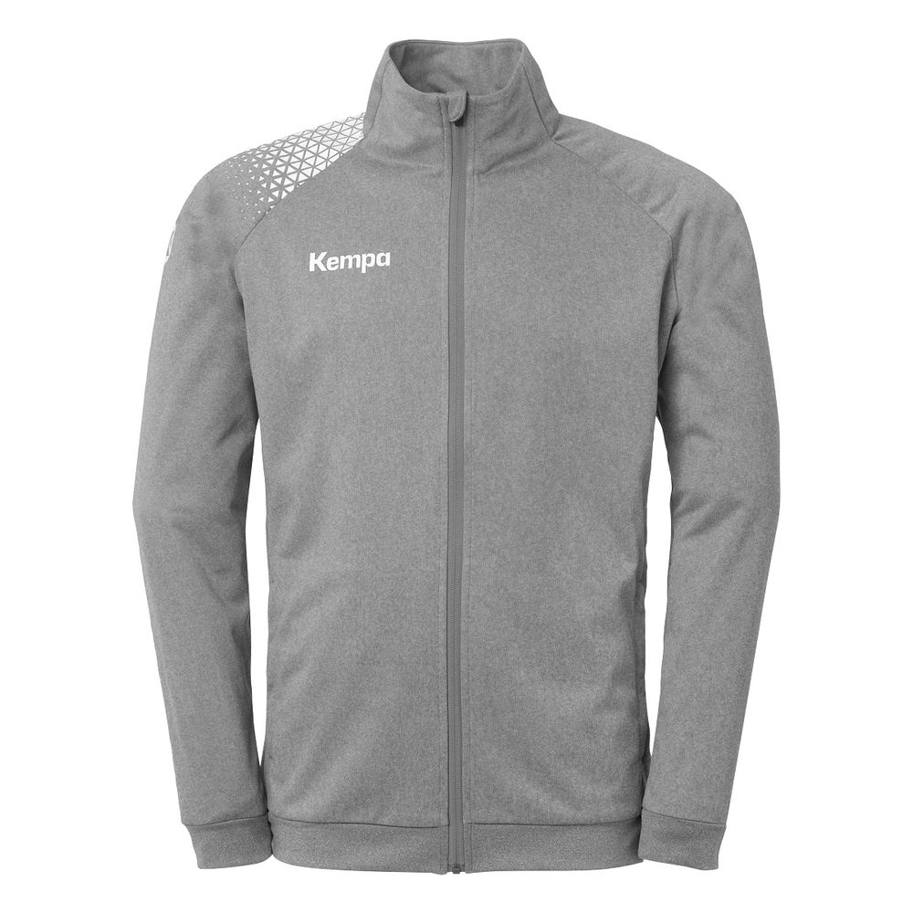 Kempa Ambition 28 Poly Jacke - dark grau melange/weiß