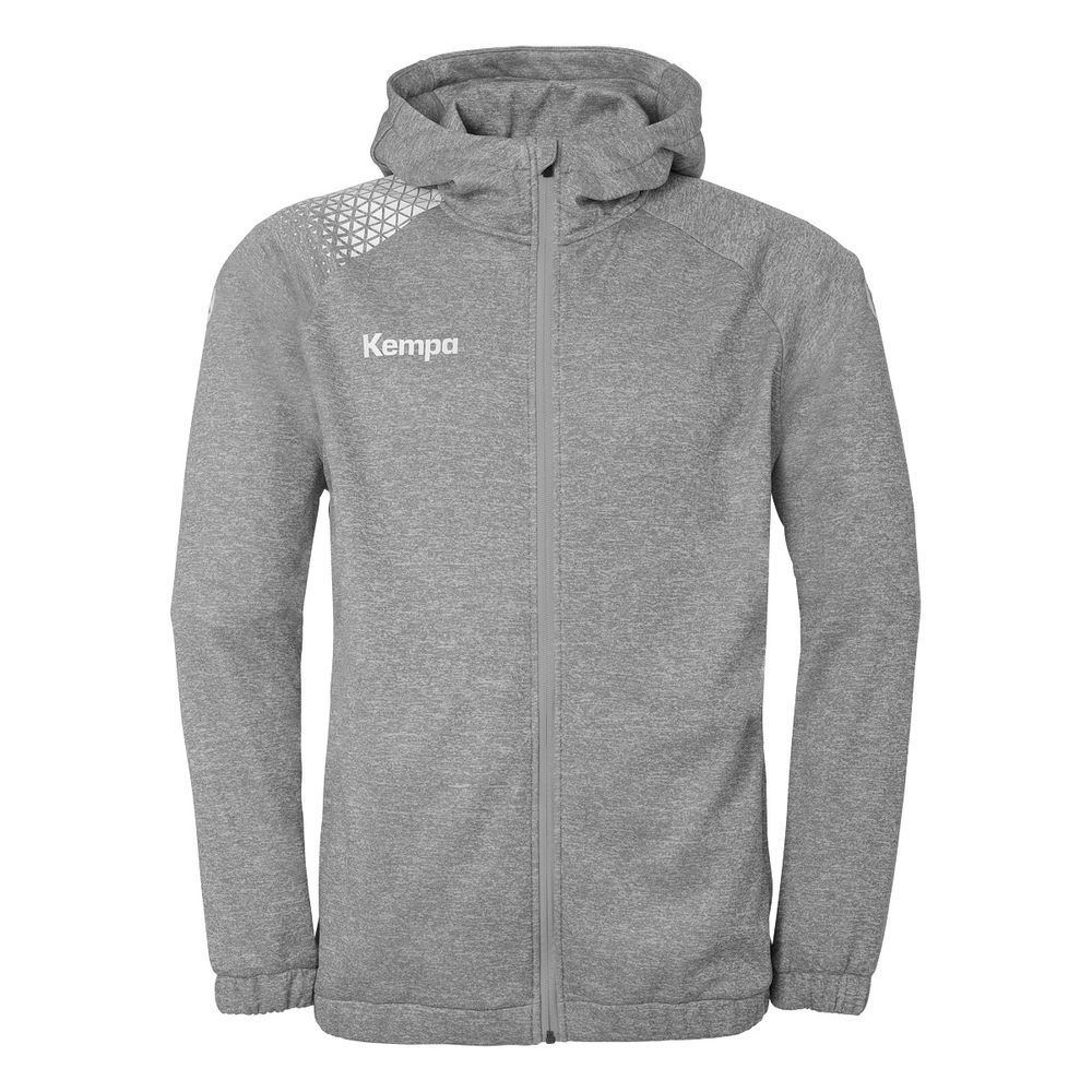 Kempa Ambition 28 Kapuzenjacke - dark grau melange/weiß