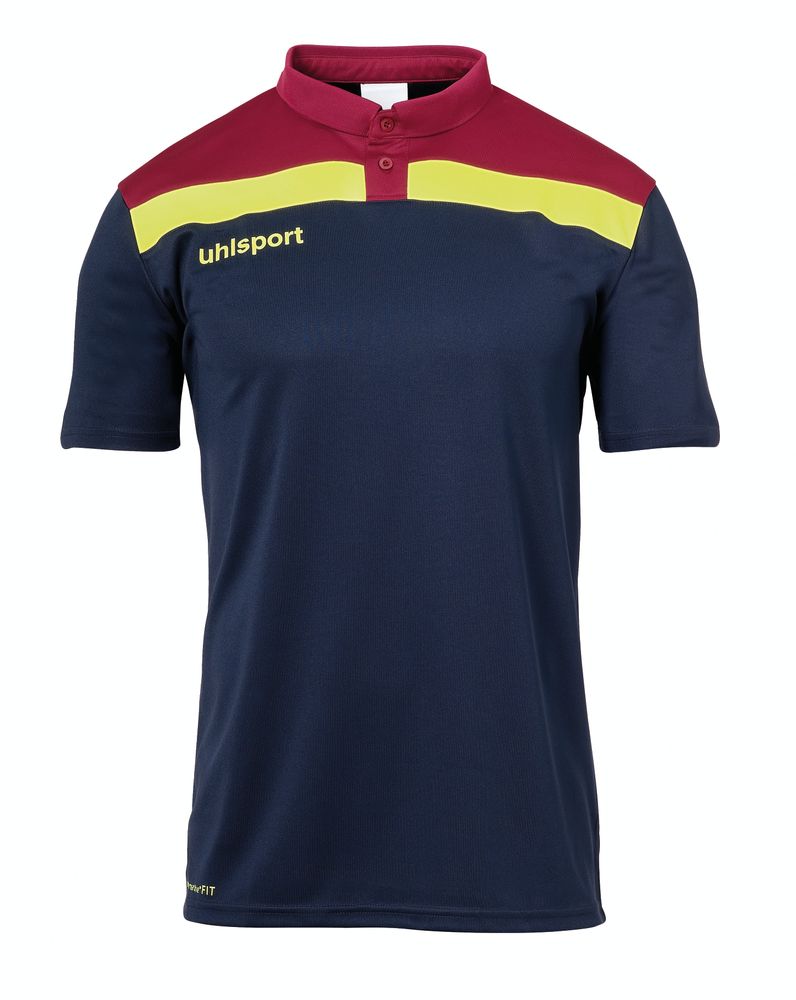 Uhlsport OFFENSE 23 POLO SHIRT - marine/bordeaux/fluo gelb