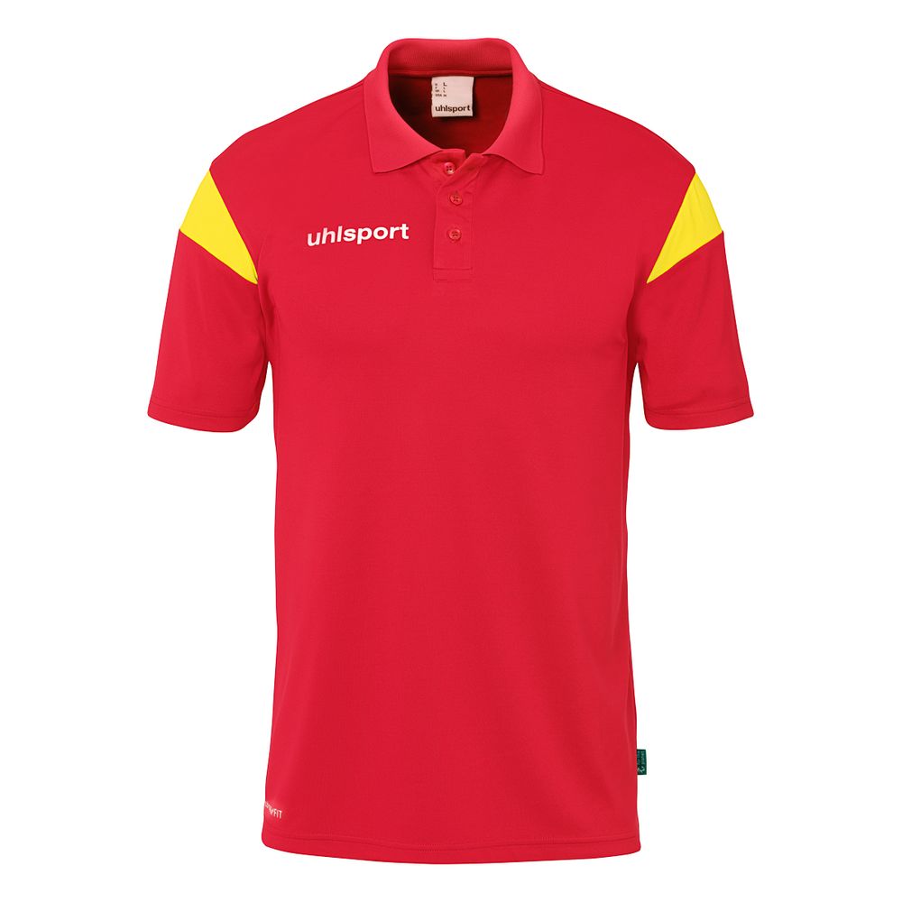 Uhlsport Squad 27 Polo Shirt - rot/limonengelb