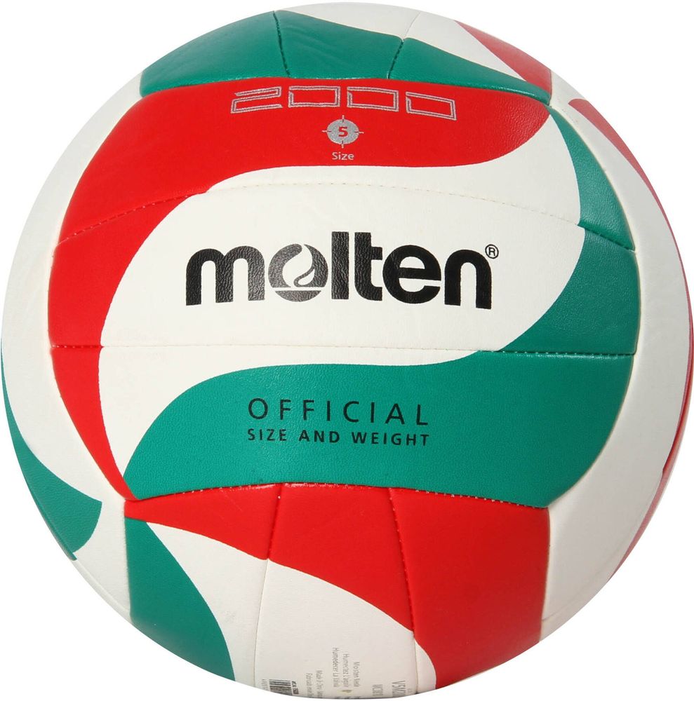 Molten V5m2000 Volleyball,weiss-grün-rot - weiss-grün-rot