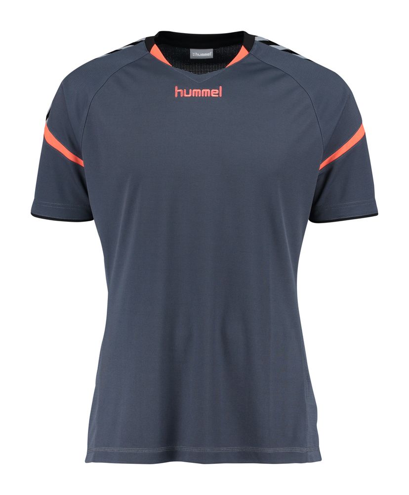 Hummel AUTH. CHARGE SS POLY JERSEY - ombre blue/nasturtium