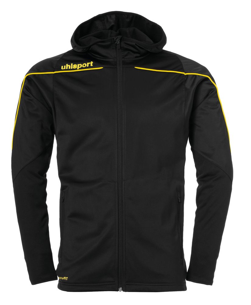 Uhlsport Stream 22 TRACK HOOD JACKET - schwarz/limonengelb