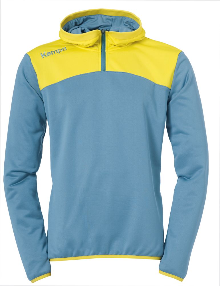 Kempa EMOTION 2.0 QUARTER ZIP HOODY - dove blau/limonengelb