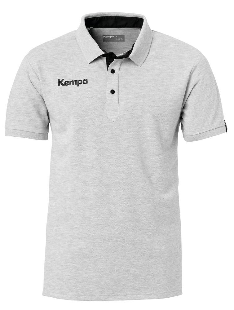 Kempa PRIME POLO SHIRT - grau melange/schwarz