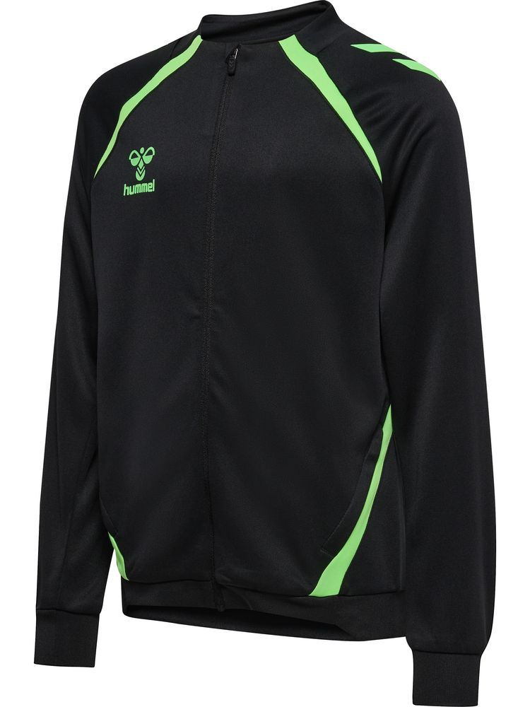Hummel Hmllead 2.0 Track Zip Jacket Kids - black/green gecko