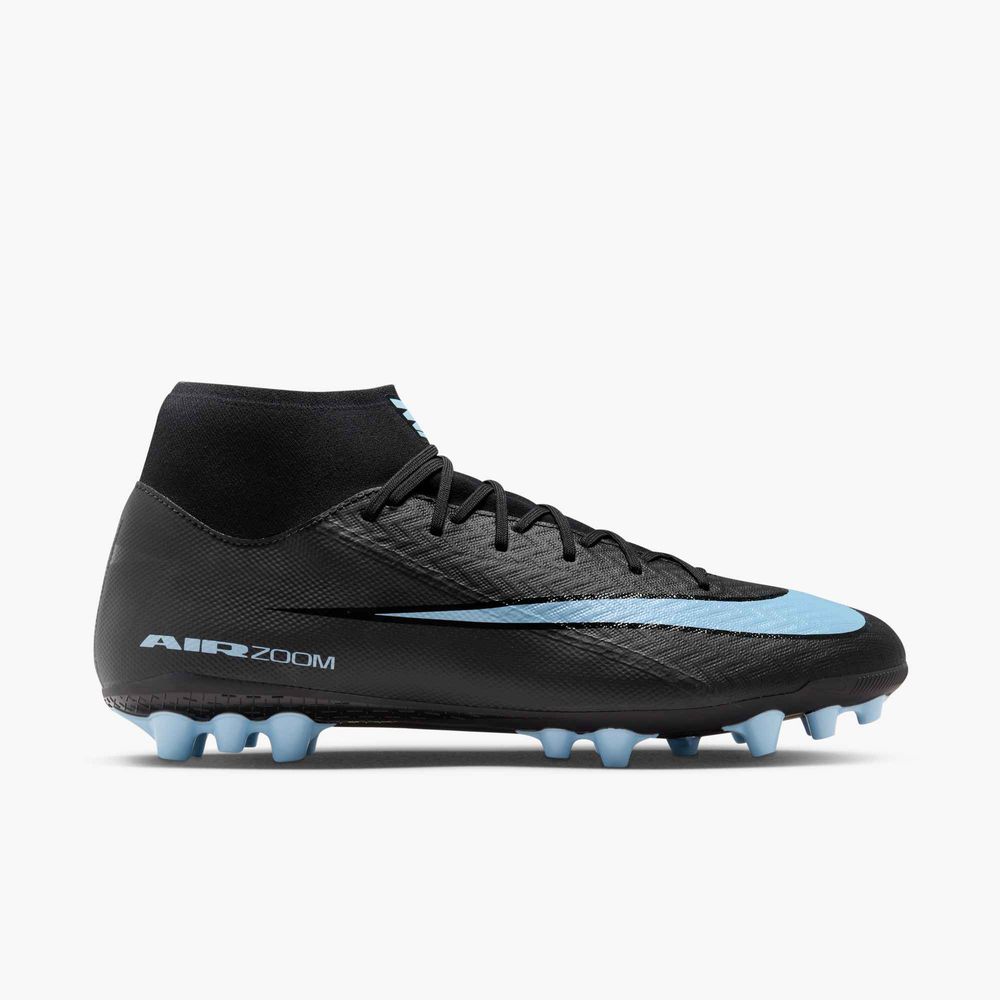 Nike ZM SUPERFLY 10 ACADEMY AG - BLACK/ICE BLUE
