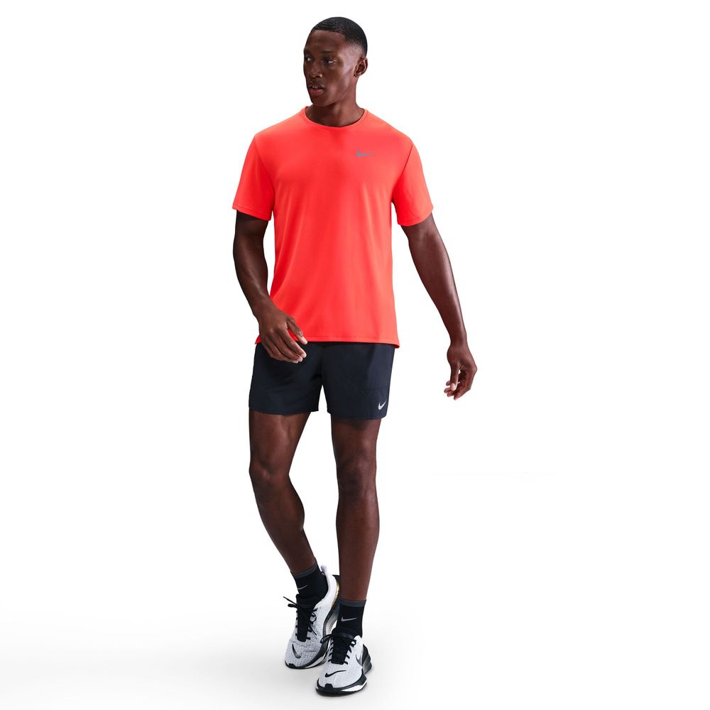 Nike M Nk Df Uv Miler Ss - bright crimson/reflective silv