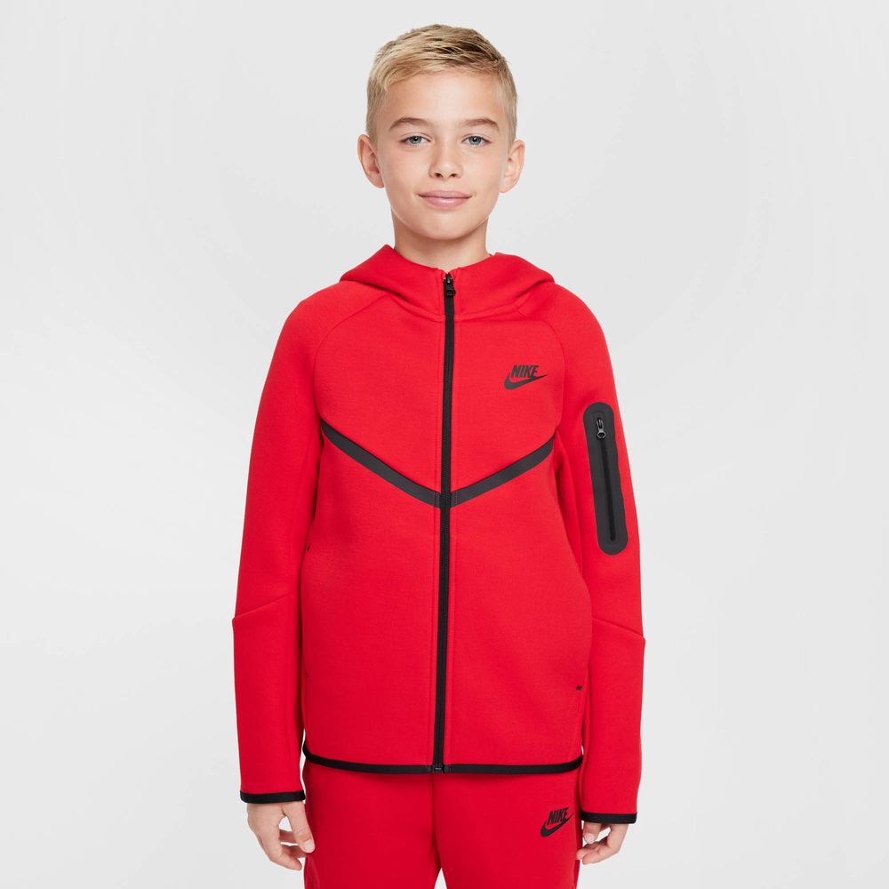 Nike B Nsw Tch Flc Fz - Pd - university red/black/black